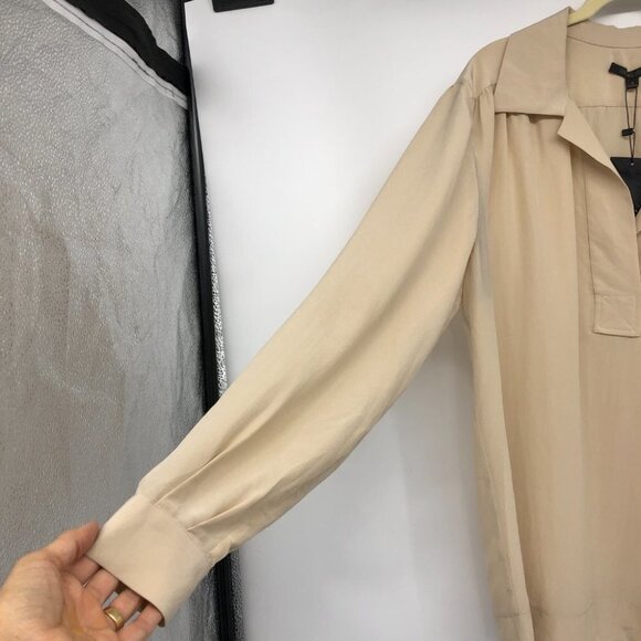 NWT Rachel Zoe light beige 100% silk long sleeve blouse size ~ Medium - Picture 6 of 16